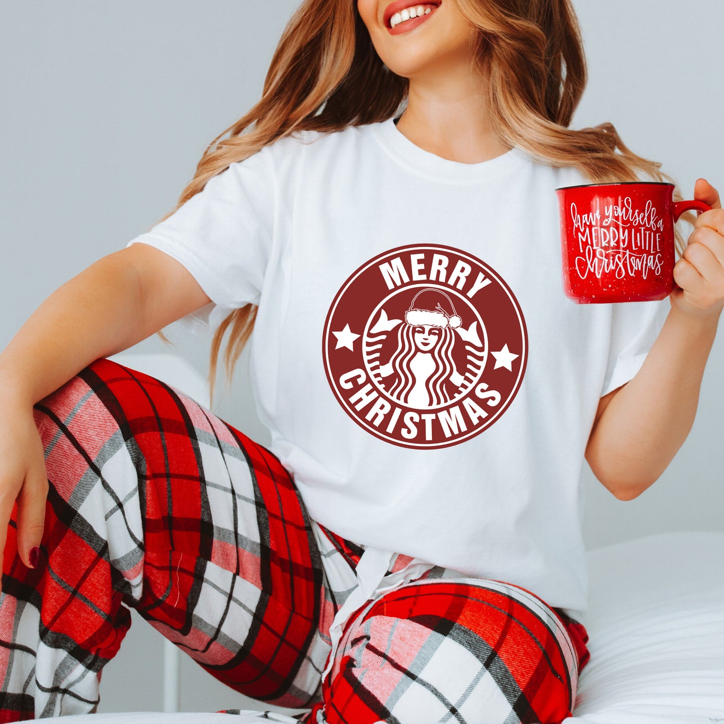 Merry Christmas Coffee Womens Graphic T-shirt