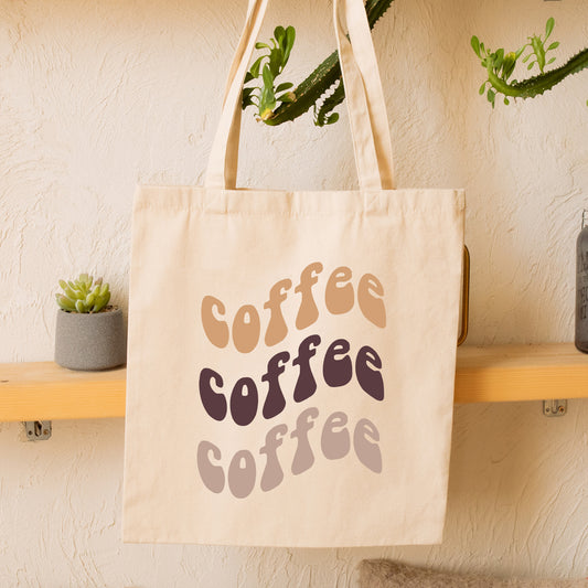 Boho Coffee Canvas Tote Bag